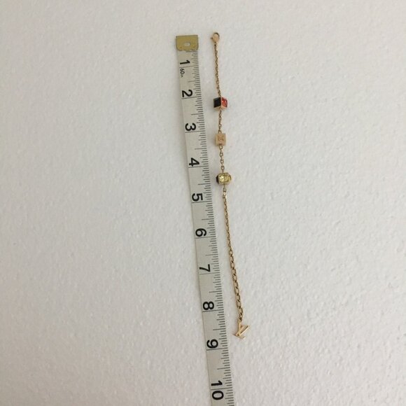 Louis Vuitton Crystal Gamble Station Bracelet 8" 100% Authentic Gold Plated - Picture 8 of 9